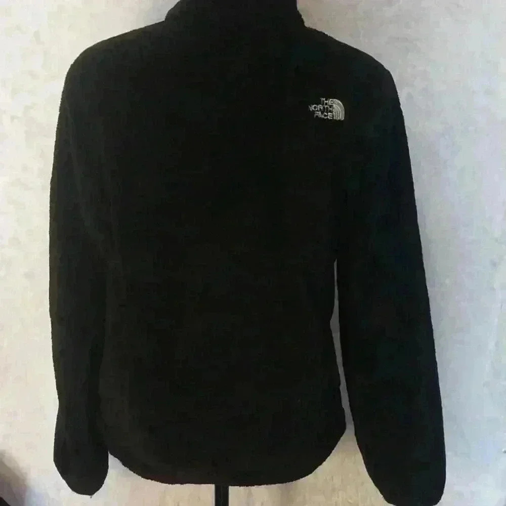 Women’s Black North Face Fleece Zip Up Jacket  Hiking Outdoor Cabin - Picture 4 of 8